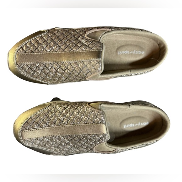 EASY SPIRIT Gold Removable Insole Arch Support Quilted Slip On Mules 8M NWOB - Picture 8 of 9